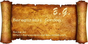 Beregszászi Gordon névjegykártya